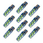10 PCS T10 DC12V / 1.2W Auto Clearance Light 12leds Cob Lamp perline (luce verde)