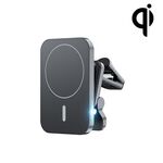 W-987 Assumenti magnetici da 15W Charger Wireless Caricatore Air Outlet per iPhone e altri smartphone (Black)