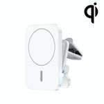 W-987 Assumenti magnetici 15W Fantasca per outlet per auto caricatore wireless per iPhone e altri smartphone (White)