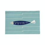 Cotone e biancheria doppia strato più antiscivolo Punto Mediterraneo Semplice fresco Geometrica Placemat Pothoulder Table Stuoia (Small BlueFish)