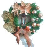 Decorazioni natalizie canna ghirlanda ghirlanda porta appendiabiti, dimensioni: 25 cm (fiore di champagne)