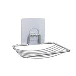 4 pezzi Acciaio inossidabile Acciaio inossidabile Bagno Bagno Scaffale per sapone, Stile: Strato singolo curvo con adesivo