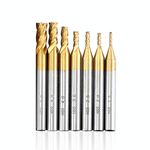 7 PCS / Set ad alta velocità in acciaio e alluminio Faccia finale fresa con stelo dritto, titanio placcato Fresa