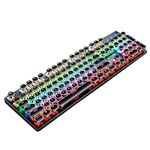 104 Keys Green Shaft RGB Tastiera luminosa Game Computer Gioco USB Metal metallico Tastiera meccanica, Cabel Lunghezza: 1,5 m, Stile: Punk Word tramite versione (nero)