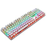 104 Keys Green Shaft RGB Tastiera luminosa Game Computer Game USB Tastiera metallica metallica cablata, Cabel Lunghezza: 1,5 m, Stile: Punk Word tramite versione (bianco)