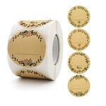 3 pz Rotolato floreale GRAZIE GRAZIE GRAZIE KRAFT Carta Adesivo Regalo Domata Della decorazioni da forno Etichetta, Dimensioni: 2 pollici / 50mm (B-78-50)