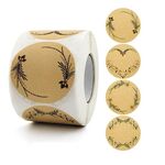 3 pezzi laminato floreale ringraziamento Gualtwritten kraft carta adesivo regalo matrimonio decorazioni da forno etichetta, dimensioni: 2 pollici / 50mm (B-79-50)