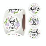 5 pz rotolo floreale Grazie Sticker Compleanno Party Regalo Confezionamento dell'etichetta, Dimensioni: 38mm / 1,5 pollici (A-133-38mm)