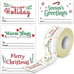 LG-210730-7050-008 Autoadesivo di natale Decorazione di vacanza Autoadesivo Tag Gift Sticker, Dimensioni: 75 x 50mm (bianco)