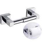 Base quadrata da toilette supporto carta igienica retrattile (argento)