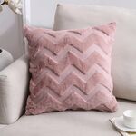Double-lated Peluche Cuscino Home Divano Cuscino Federa, Dimensioni: 45x45cm senza nucleo (rosa grandi onde)