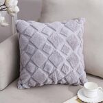 Double-lated Peluche Pillow Home Divano cuscino federa, misura: 45x45cm senza nucleo (quadrato grigio)