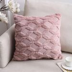 Double-lated Peluche Cuscino Home Divano Cuscino Federa, Dimensioni: 45x45cm senza nucleo (Rifinitura rosa)