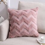 Double-lated Peluche Pillow Home Divano cuscino federa, misura: 45x45cm federa + core (rosa grandi onde)