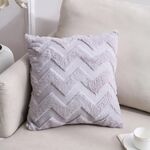 Double-lated Peluche Pillow Home Divano Cuscino Federa, Dimensioni: 45x45cm Pillowcase + Core (Grigio Big Waves)