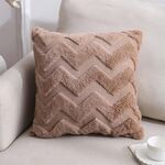 Double-lated Peluche Pillow Home Divano Cuscino Federa, Dimensioni: 45x45cm Pillowcase + Core (Brown Big Waves)