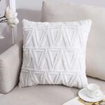 Double-lated Peluche Pillow Home Divano cuscino federa, misura: 45x45cm federa + core (triangolo bianco)