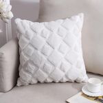 Peluche a doppia faccia cuscino per divano cuscino cuscino federa, misura: 45x45cm federa + nucleo (quadrato bianco)