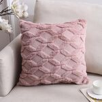 Double-lated Peluche Pillow Home Divano Cuscino Federa, Dimensioni: 45x45cm Federa + Core (Rifinitura rosa)