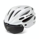 GUB K80 Plus Casco bici con visiera e occhiali (bianco)