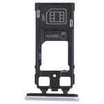 Vassoio della scheda SIM + vassoio della scheda SIM Vassoio / vassoio della scheda Micro SD per Sony Xperia 1 / Xperia XZ4 (Argento)