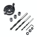 Lavorazione del legno Dritto Puncher Autosternatore Agoccolo Splicing Spliting Localizzatore per la lavorazione del legno Strumento di perforazione, Stile: Black + 7 Pz Bit Drill