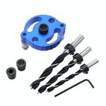 Lavorazione del legno Puncher del foro dritto del boccolo del tassello di perforazione del tassello della lavorazione del legno Strumento di perforazione della lavorazione del legno, Stile: Blue + 7 PCS Bit Drill