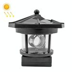Led impermeabile all'aperto LED Solar Rotating Lighthouse Garden Decoration Induction Light Light (Nero)