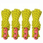 4m X 4 Rolls Outdoor Camping Tental Tenda Baldacchino Vento Corda luminosa Multi-funzione Vento Vento Tenda Fibbia Tenda Fissa Corda (Y giallo-giallo)