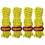 4m x 4 rotoli per esterni tenda da campeggio tenda a baldacchino corda a vento luminosa multi-funzione vento corda fibbia tenda corda fissa (figura 8 fibbia-giallo)