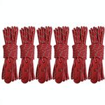 4m x 6 rotoli da campeggio all'aperto tenda tenda a baldacchino corda del vento luminosa multifunzione multi-funzione corda del vento tenda fibbia tenda corda fissa (rosso fibbia-rosso)