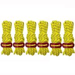 4m x 6 rotoli da campeggio all'aperto tenda a baldacchino corda del vento ridotta luminosa multi-funzione corda a corda a fibbia tenda fissa (figura 8 fibbia-giallo)