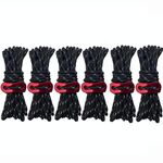 4m x 6 rotoli da campeggio all'aperto tenda a baldacchino corda del vento a corda luminosa multi-funzione corda del vento tenda fibbia corda fissa (figura 8 fibbia-nera)