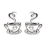 4 PCS A1089 PVC Impermeabile e antifughe Adesivo da parete tazza di caffè, specifica: 31x18cm