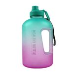 2.2L Tazza d'acqua di grande capacità Sport e fitness Paglia Grande bottiglia di acqua di acqua resistente al calore Barilotto di plastica resistente al calore (gradiente rosa verde)