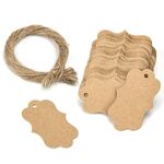 Tag da confezione regalo 2 confezioni con spago (100 pezzi / confezione kraft colore)