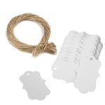 Tag di imballaggio regalo 2 confezioni con spago (100 pezzi / confezione bianco)