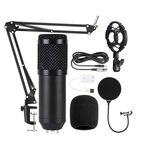 Microfono con condensatore BM800 Set con scheda audio USB (netto nero e nero)