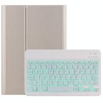 M10S 2 in 1 tastiera Bluetooth rimovibile + custodia in pelle con tablet con retroilluminazione e supporto per Lenovo Tab M10 TB-X505X (oro)