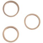 3 pezzi Camera Posteriore Lente in vetro Metallo esterno protettore anello di cerchio per iPhone 13 Pro Max (oro)