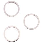 3 pezzi Camera posteriore Obiettivo in vetro Metallo Esterno di protezione anello di cerchio per iPhone 13 Pro Max (bianco)