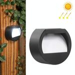 Lampada da parete rotonda a LED impermeabile all'aperto solare (luce bianca)