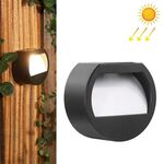 Lampada da parete rotonda a led impermeabile all'aperto solare (luce calda)