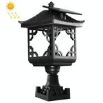 8 LED Solar Outdoor House Aspetto Garden Decoration Light (Black Column Cap)