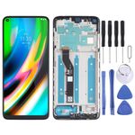 Schermo LCD TFT per Motorola Moto G9 Plus XT2087-1 Digitizer Assemblaggio completo con cornice (nero)