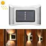 6 Lampada da parete in acciaio inox da giardino solare a LED (luce bianca)