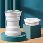 AK1313 320ml tazza di acqua pieghevole in silicone portatile con coperchio (bianco)