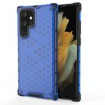 Per Samsung Galaxy S22 Ultra 5G Honeycomb PC + Custodia per telefono TPU (blu)