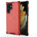 Per Samsung Galaxy S22 Ultra 5G Honeycomb PC + Custodia per telefono TPU (rosso)