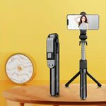 XT02P Mini Bluetooth Live Treppied Selfie Stick (nero)